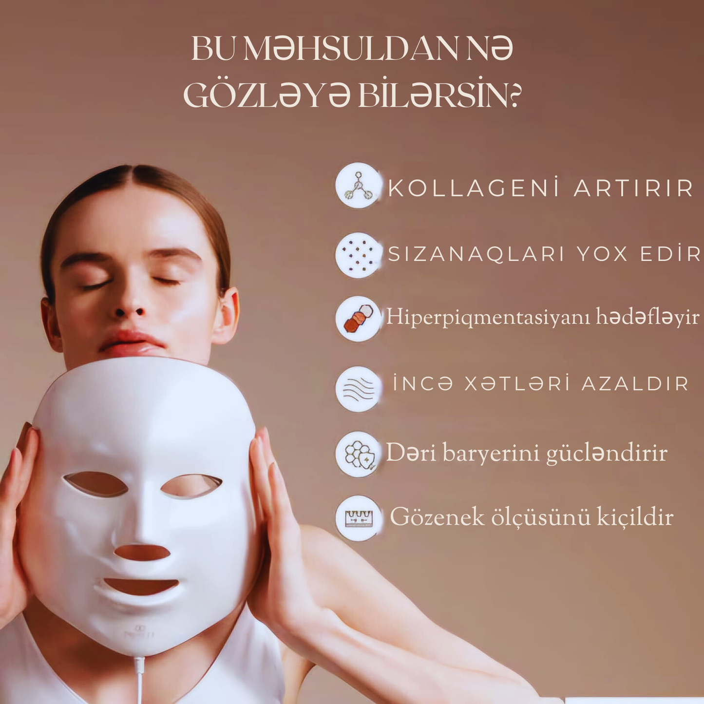 7 Rəng LED Üz Terapiyası - Gənclik və Dəri Baxımı (Simsiz)