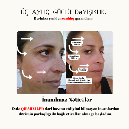 7 Rəng LED Üz Terapiyası - Gənclik və Dəri Baxımı (Simsiz)